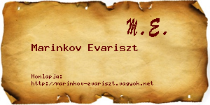 Marinkov Evariszt névjegykártya